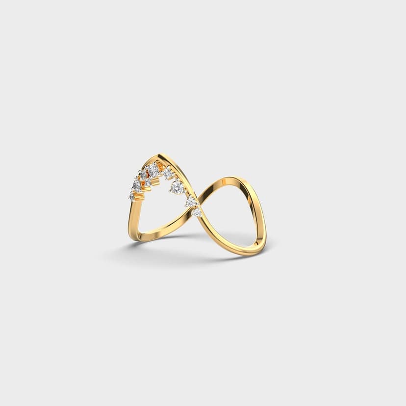Vanki Peak Round Scatter Diamond Ring