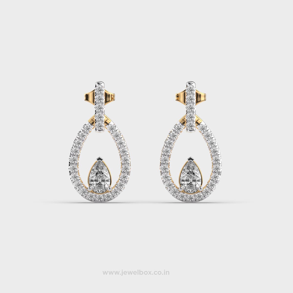 Dewdrop Spark Pear Diamond Earrings