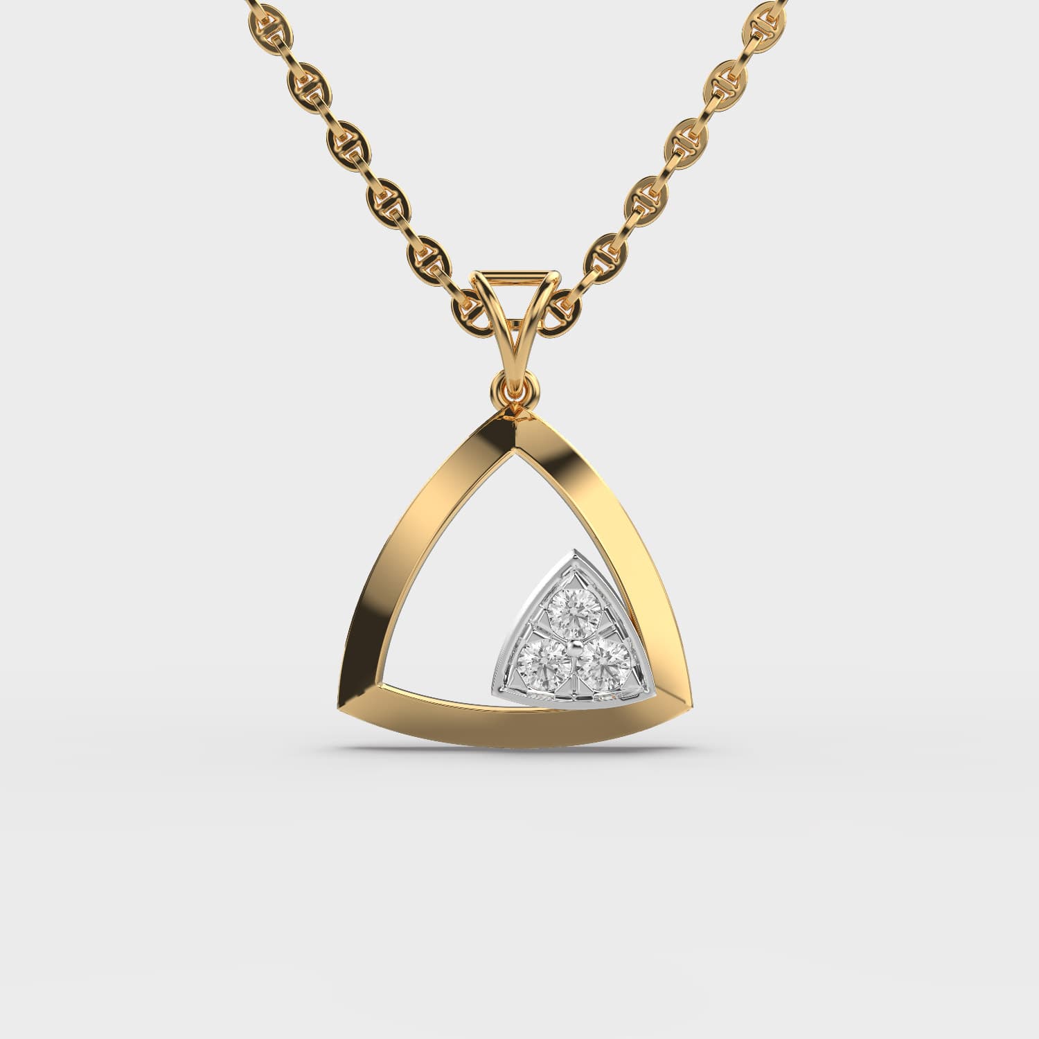 Triangular Diamond Pendant (Without Chain)