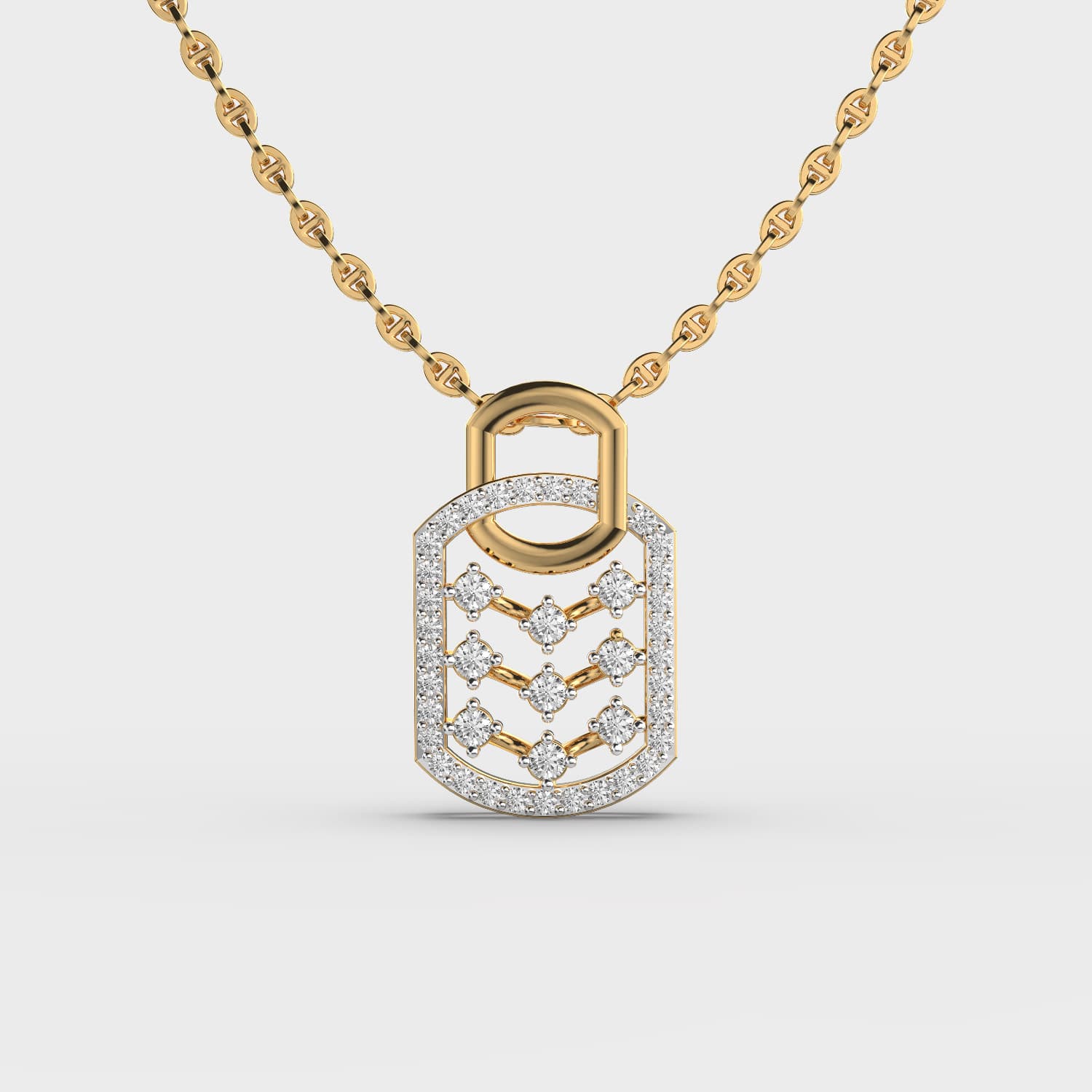 Pearlshade Lock Diamond Pendant (Without Chain)
