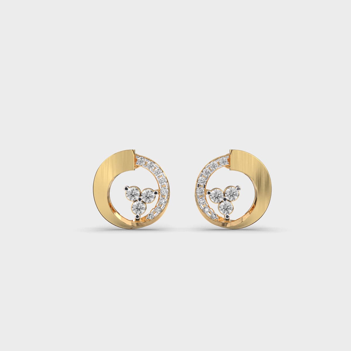 Dimidium Diamond Encrusted Earstuds