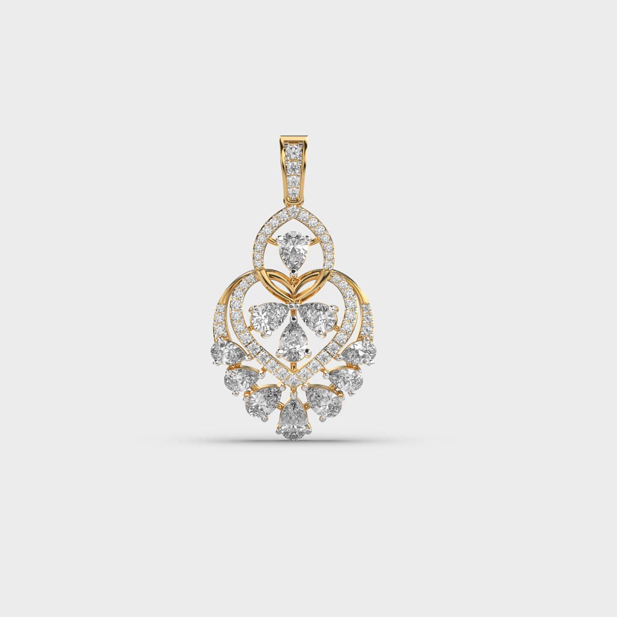Blooming Diamond Encrusted Pendant (Without Chain)
