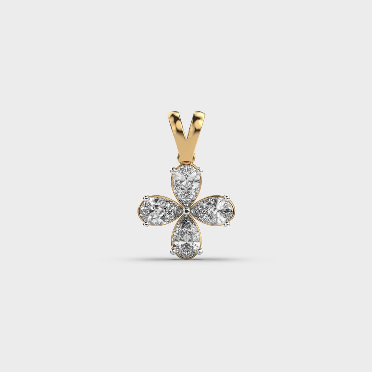 Dainty Clover Petal Diamond Pendant