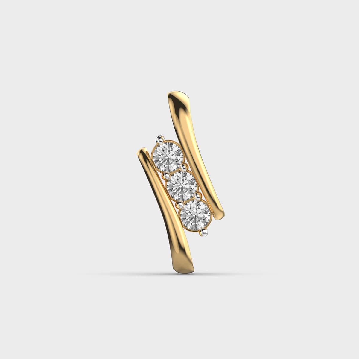 Three In A Row Diamond Pendant (Without Chain)