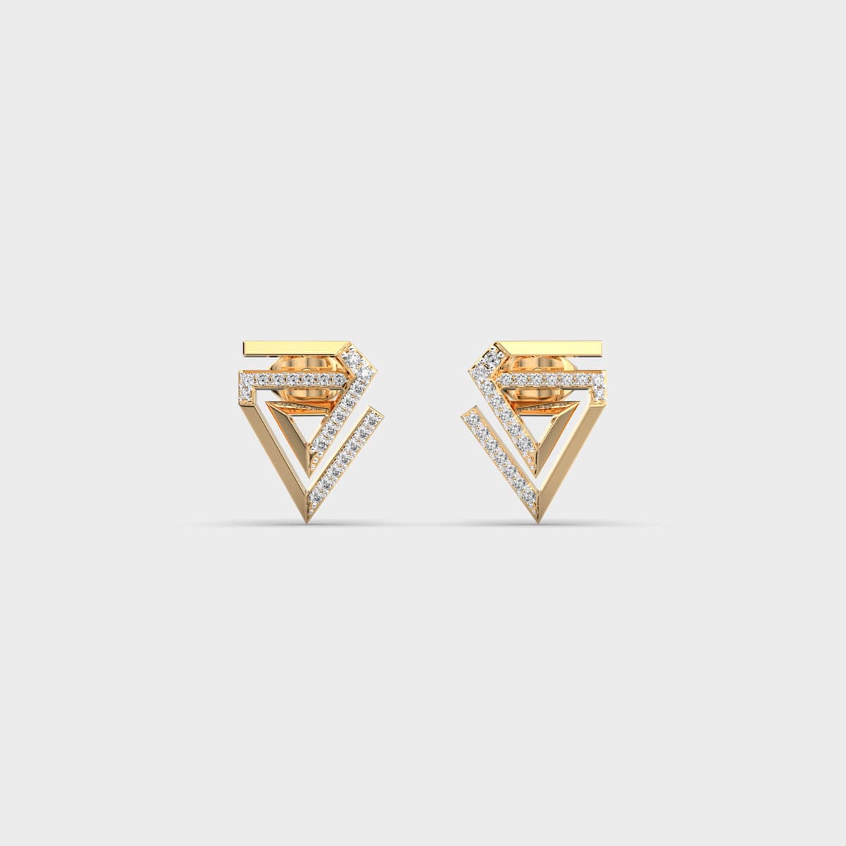 Zig Zag Diamond Encrusted Earstuds