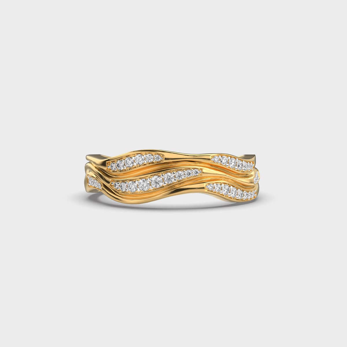 Three Wave Diamond Ring