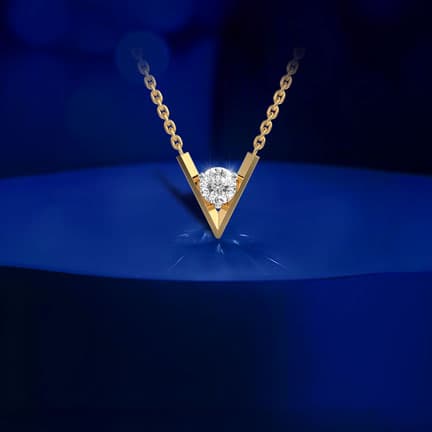 V-Shaped Solitaire Pendant