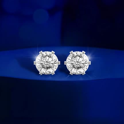 Hexagon Solitaire Padma Cut Diamond Studs