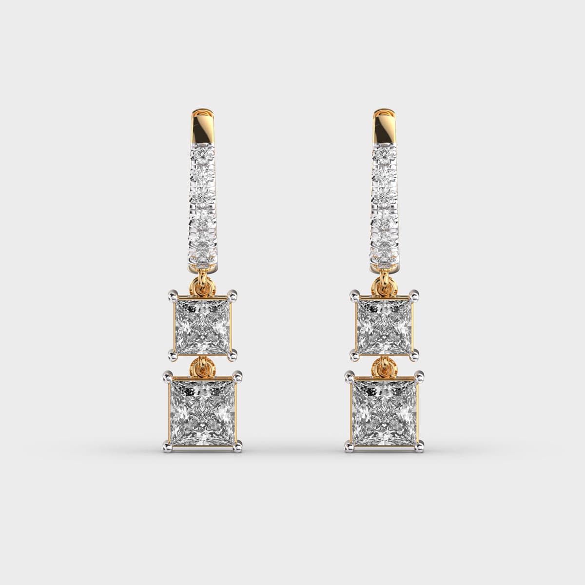 Sleek Cascade Diamond Earrings