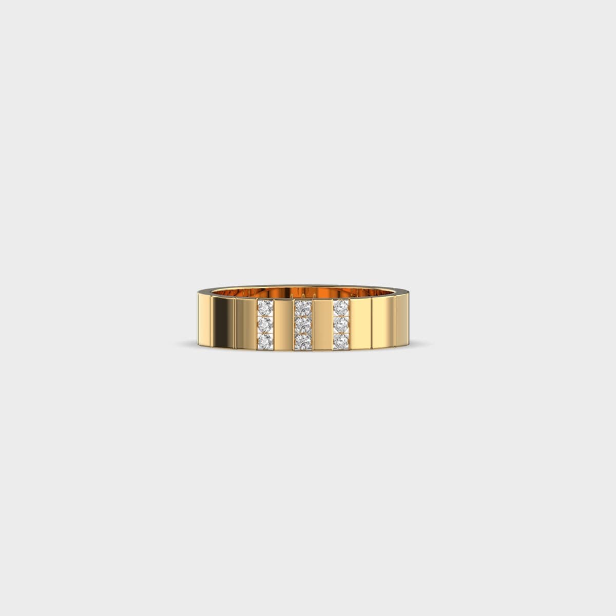 Duke Three Line Diamond Ring For Men