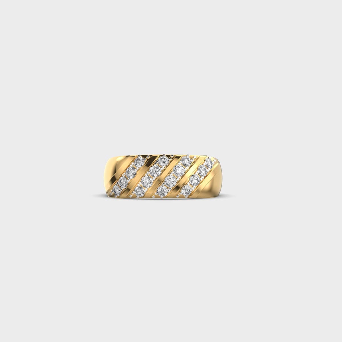 Four Line Chunky Round Diamond Ring