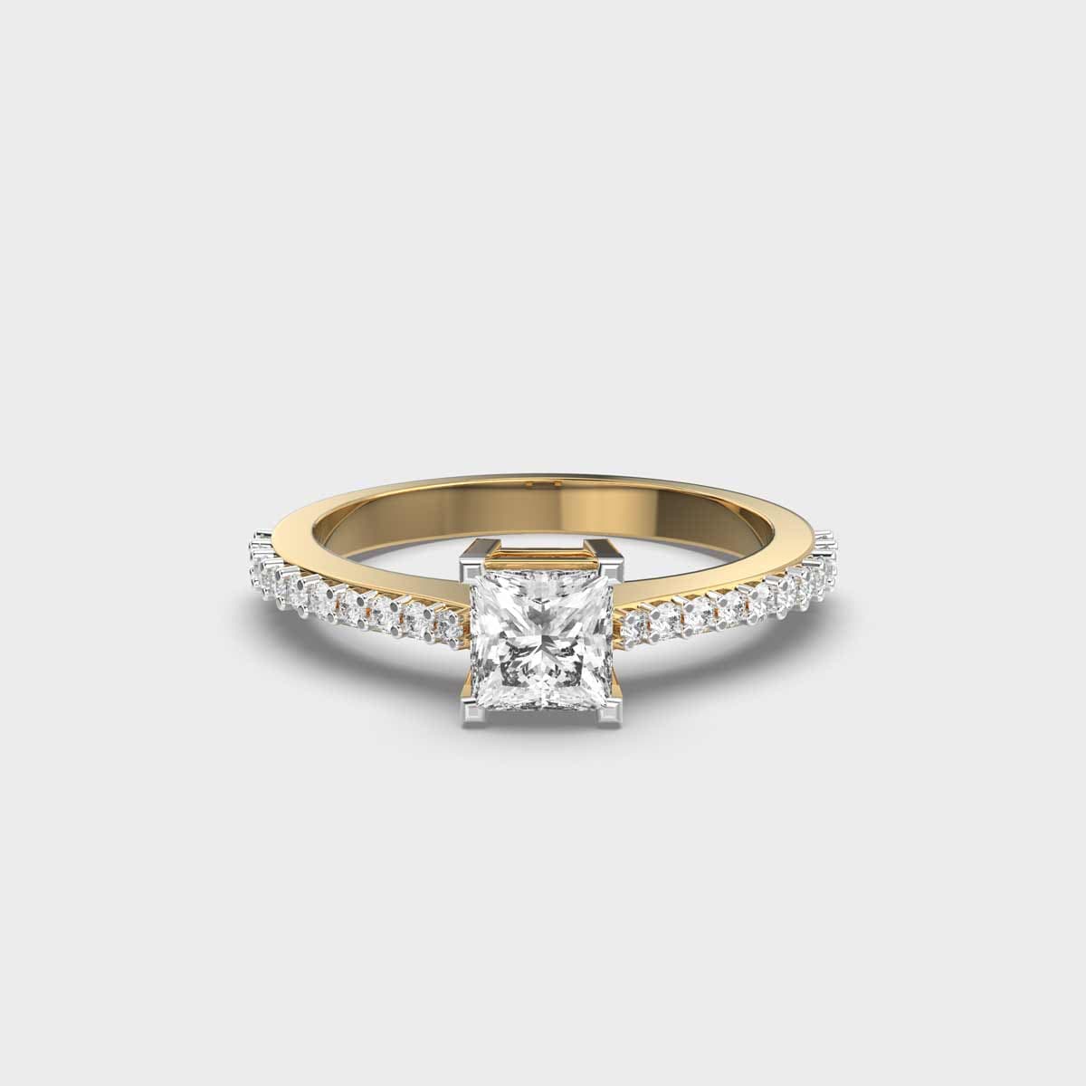 Princess Cut Diamond Pave Band Ring
