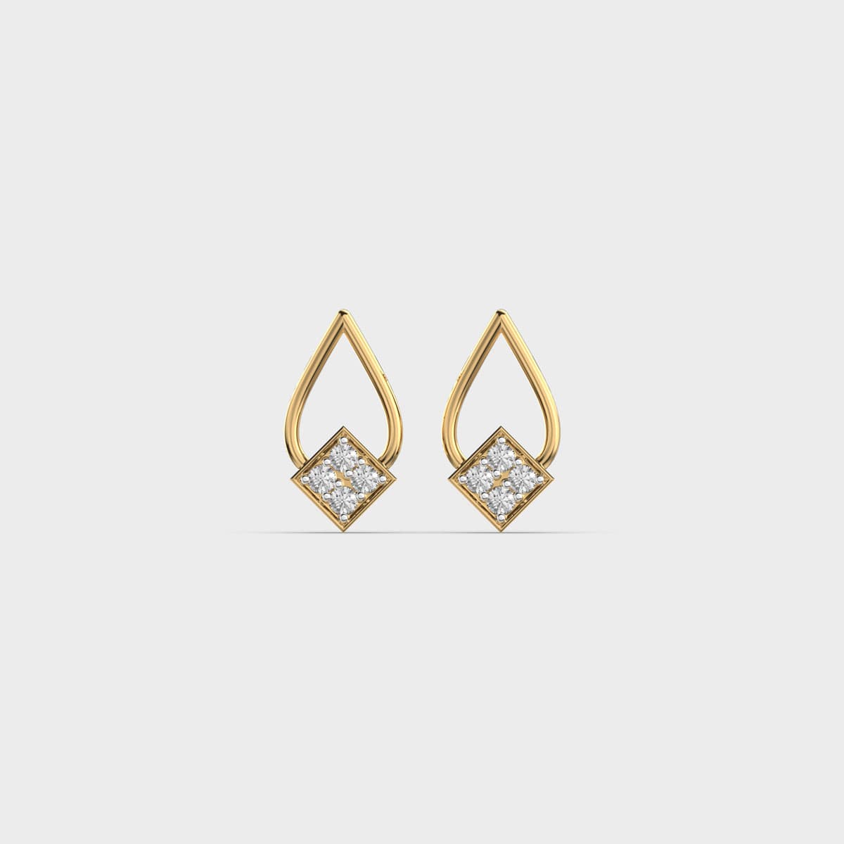 Teardrop In a Loop Diamond Earrings