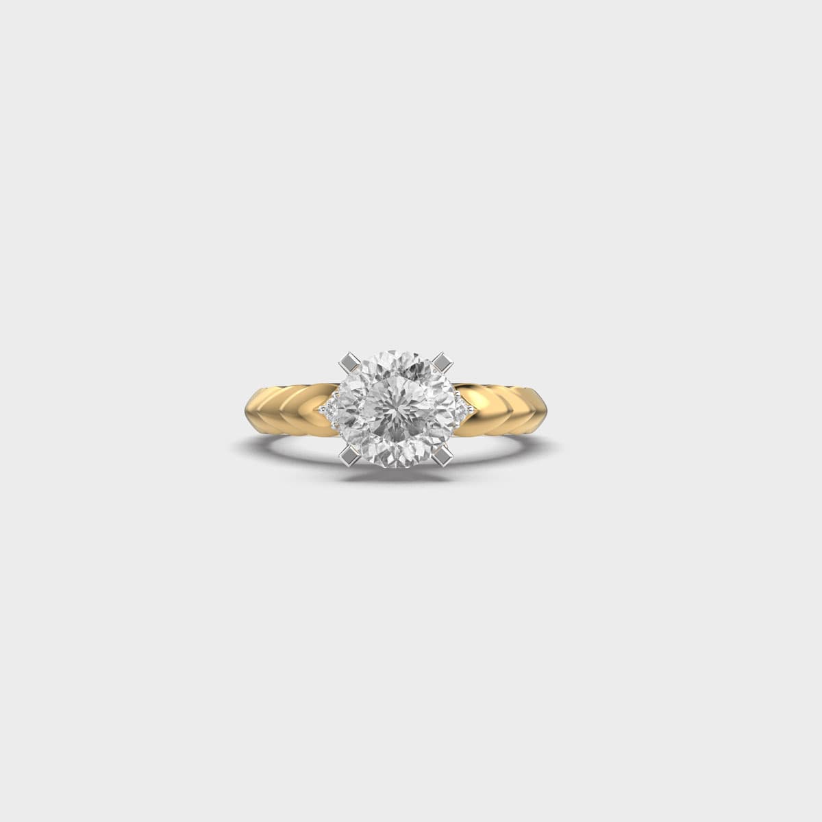 Braided Band Padma Cut Diamond Ring