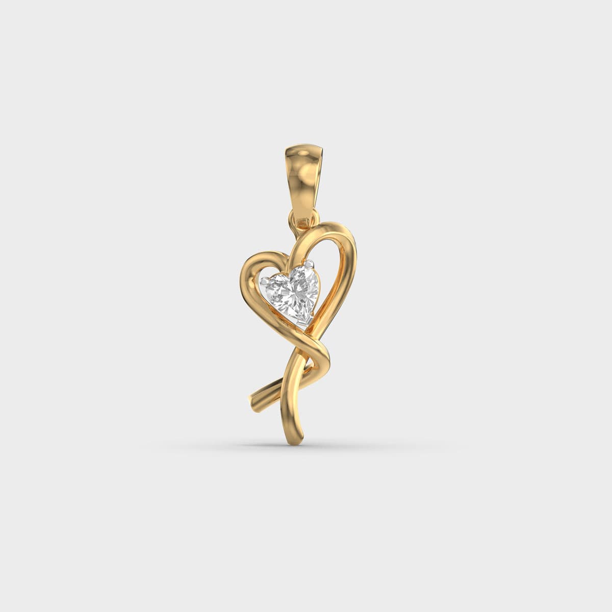 Entangled Heart Diamond Pendant (Without Chain)