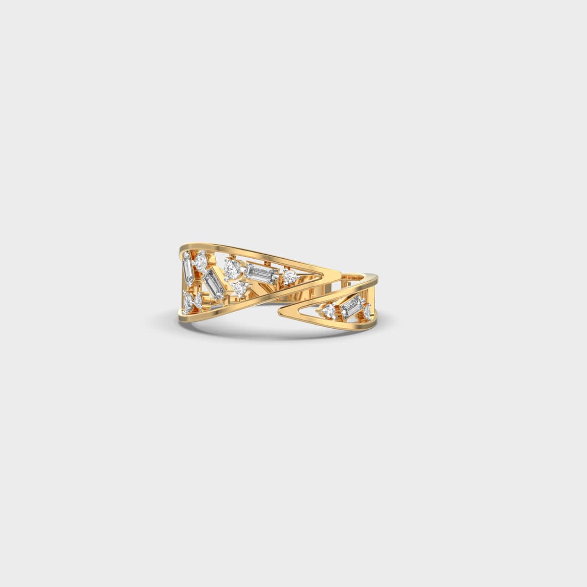Confetti Crossover Diamond Ring