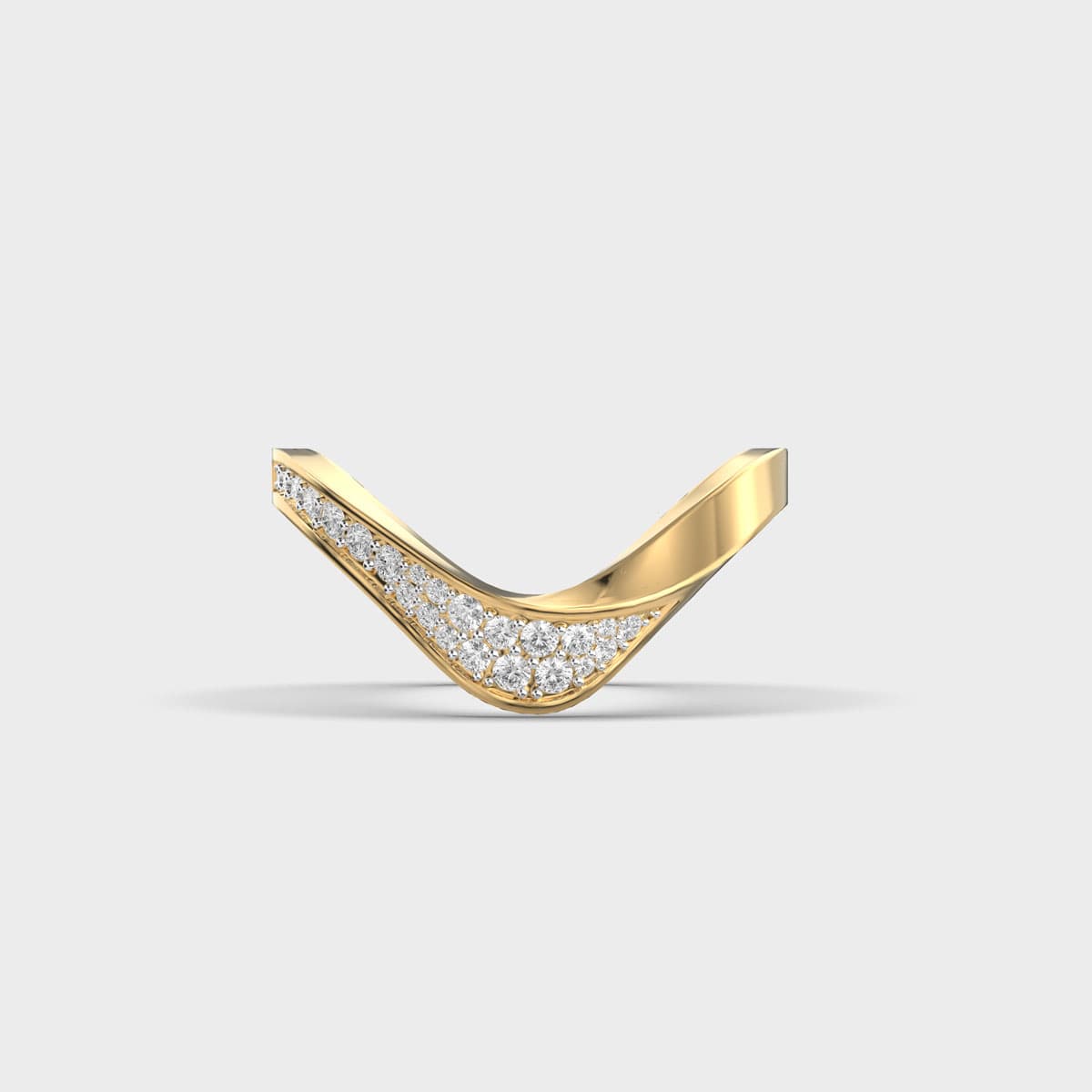 Smooth Pavé Curve Diamond Vanki Ring