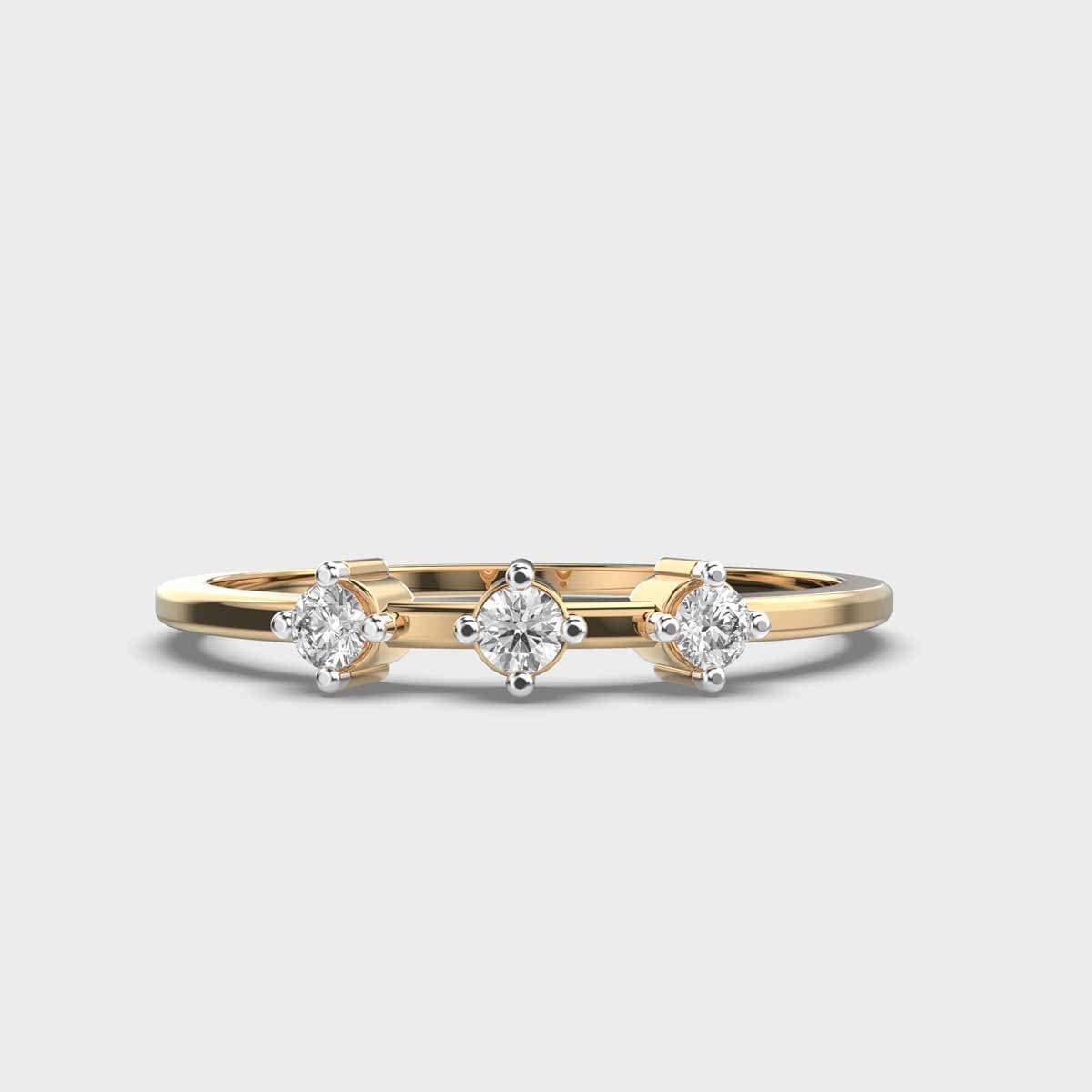Three Star Minimal Diamond Ring