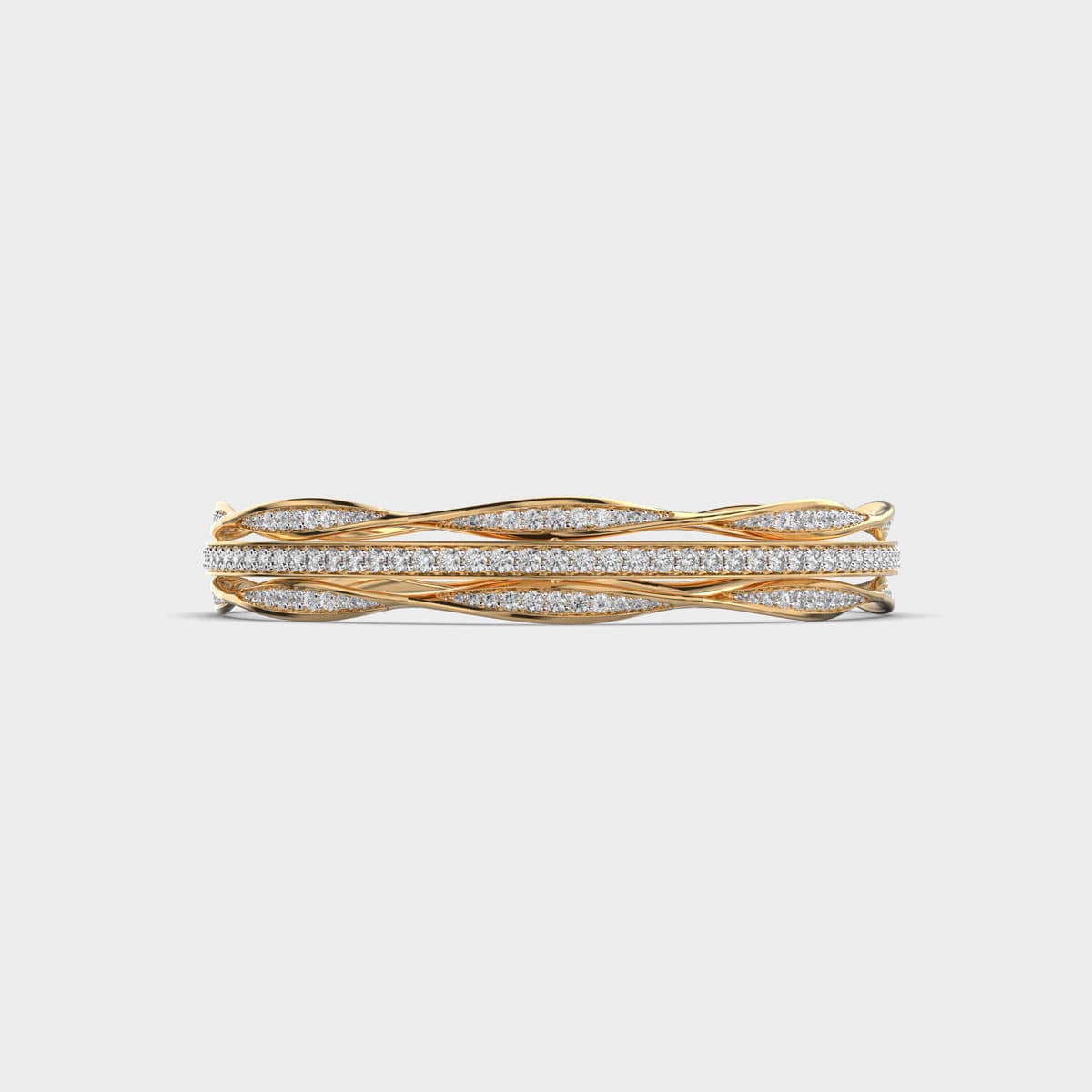 Criss Cross Diamond Encrusted Bangle