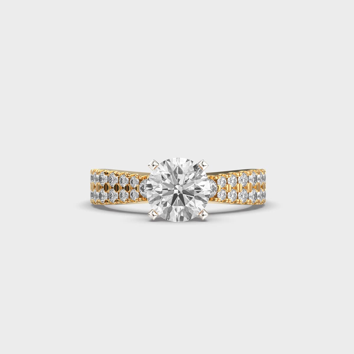 Twin Row Solitaire Diamond Ring