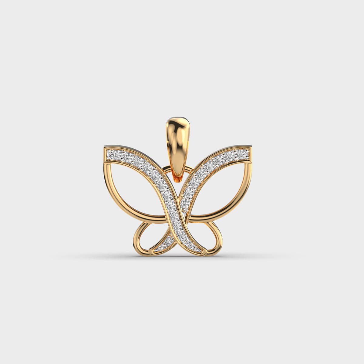 Fairy Butterfly Diamond Pendant For Kids (Without Chain)