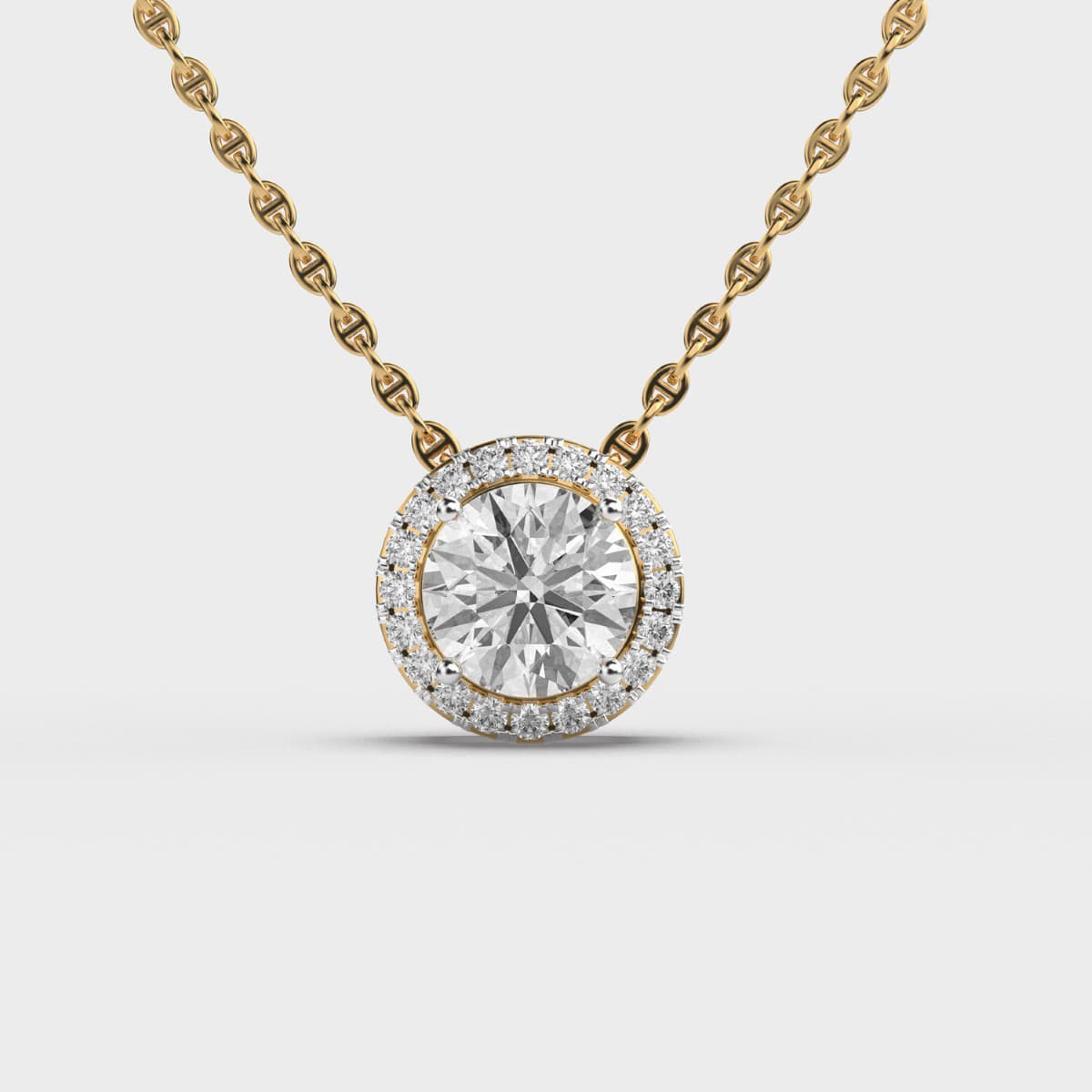 Elegant Diamond Halo Pendant