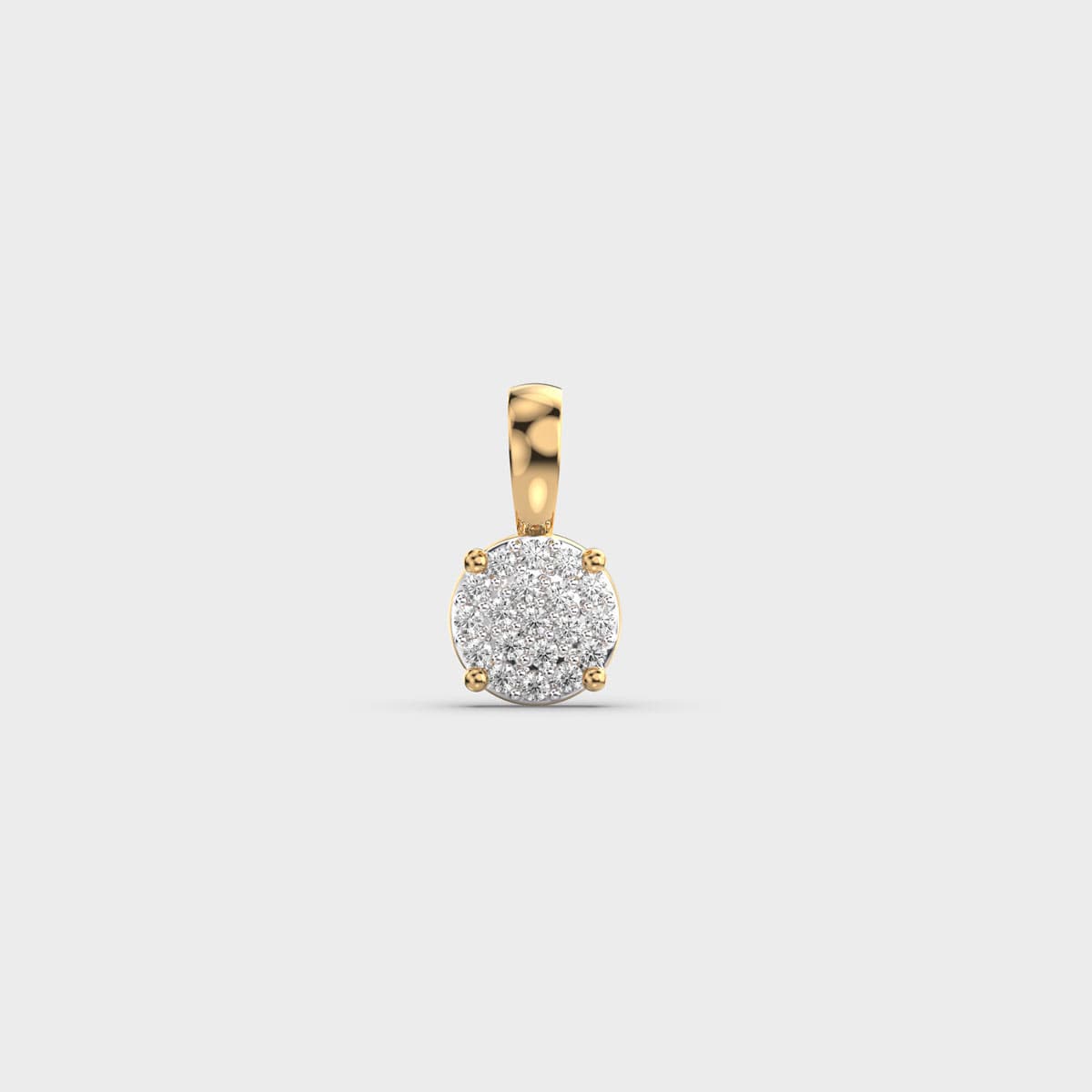 Round Orb Diamond Encrusted Pendant (Without Chain)