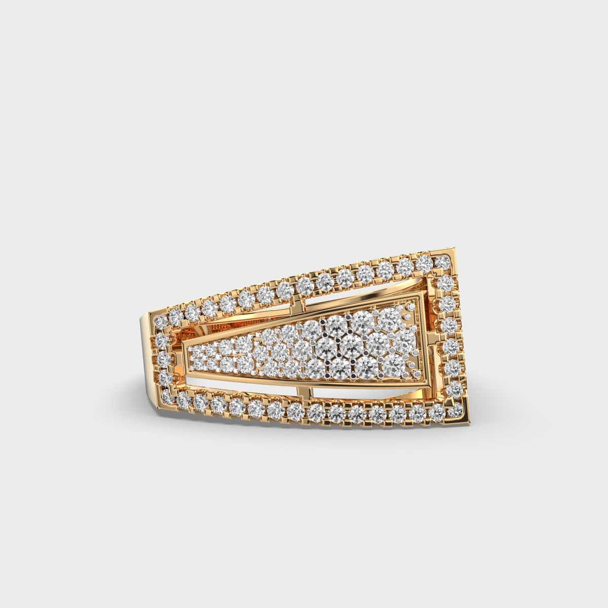 Trapeze Frame Pavé Cluster Diamond Ring