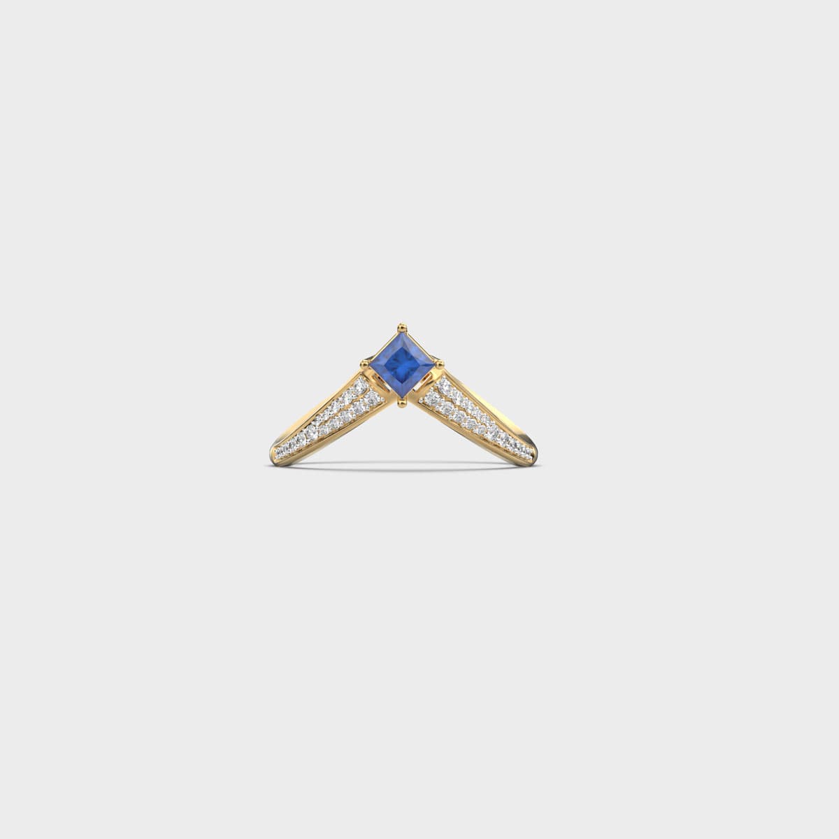 Blue Chevron Diamond Vanki Ring