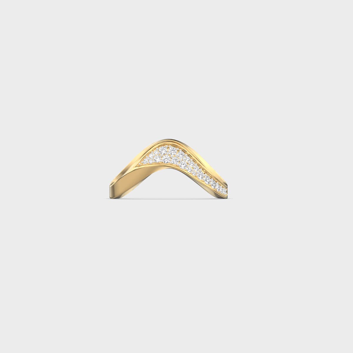 Smooth Pavé Curve Diamond Vanki Ring