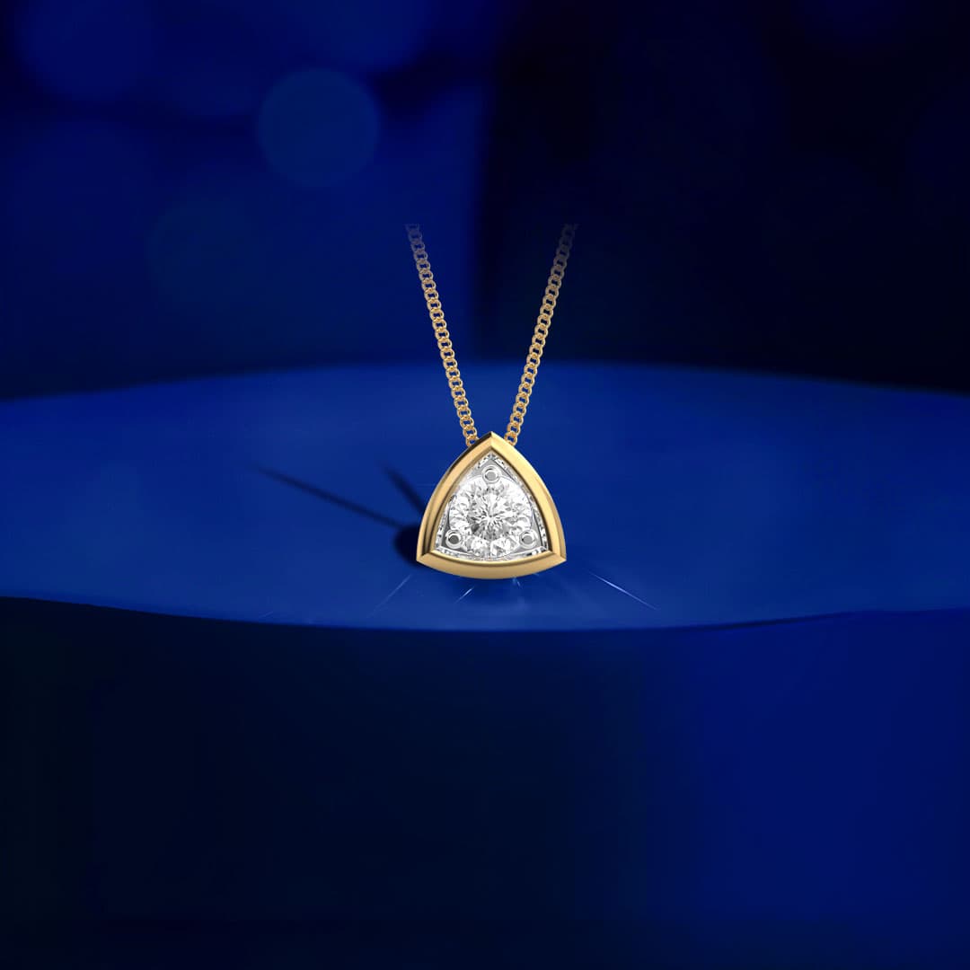 Triangular Solitaire Padma Cut Diamond Pendant (Without Chain)