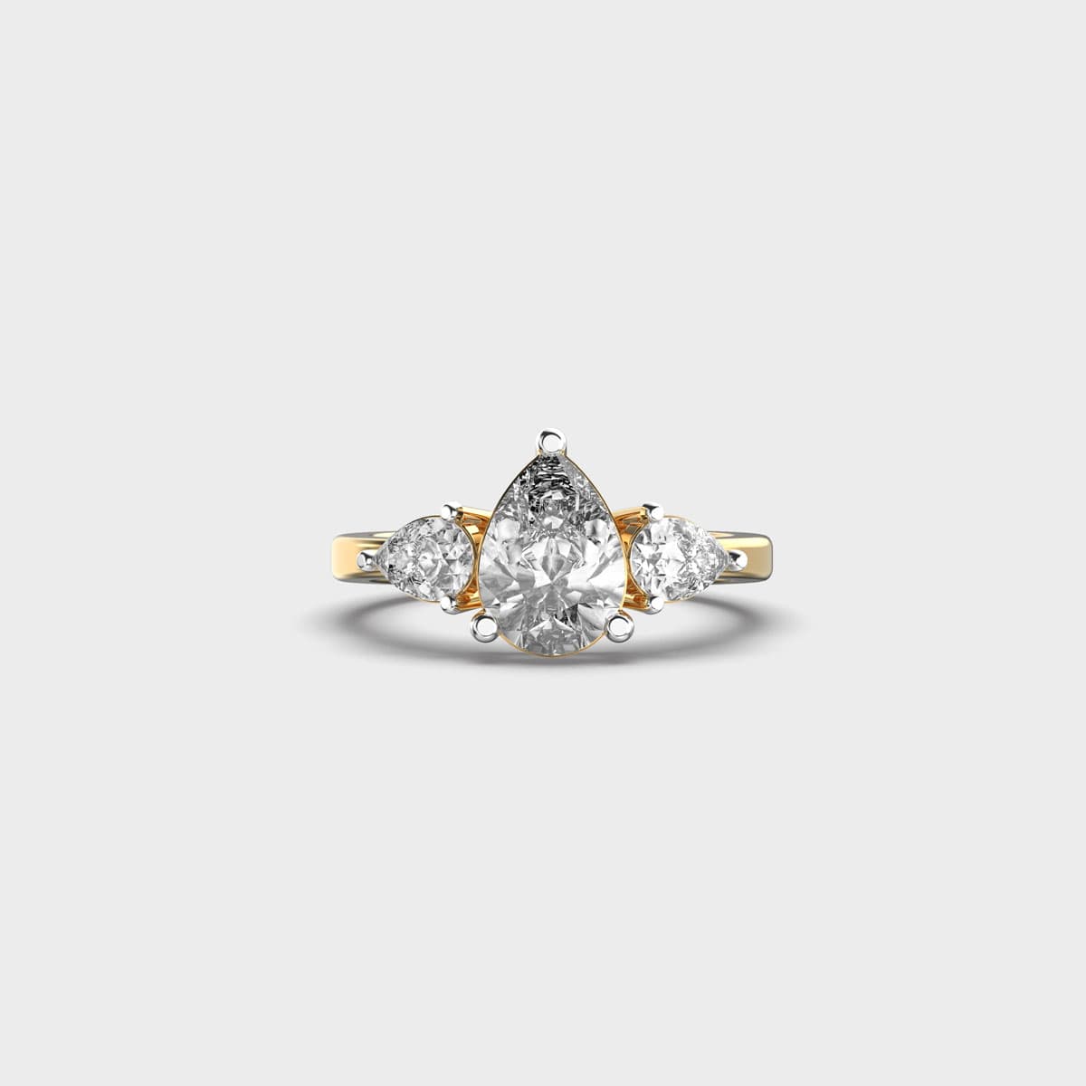 Pear Solitaire Trilogy Diamond Ring