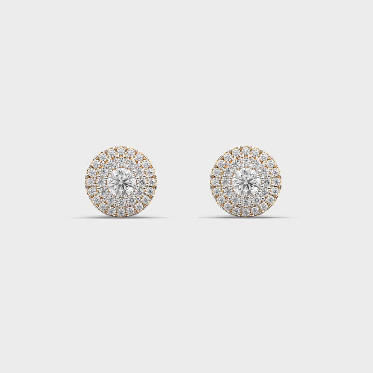 Twin Halo Medallion Diamond Studs