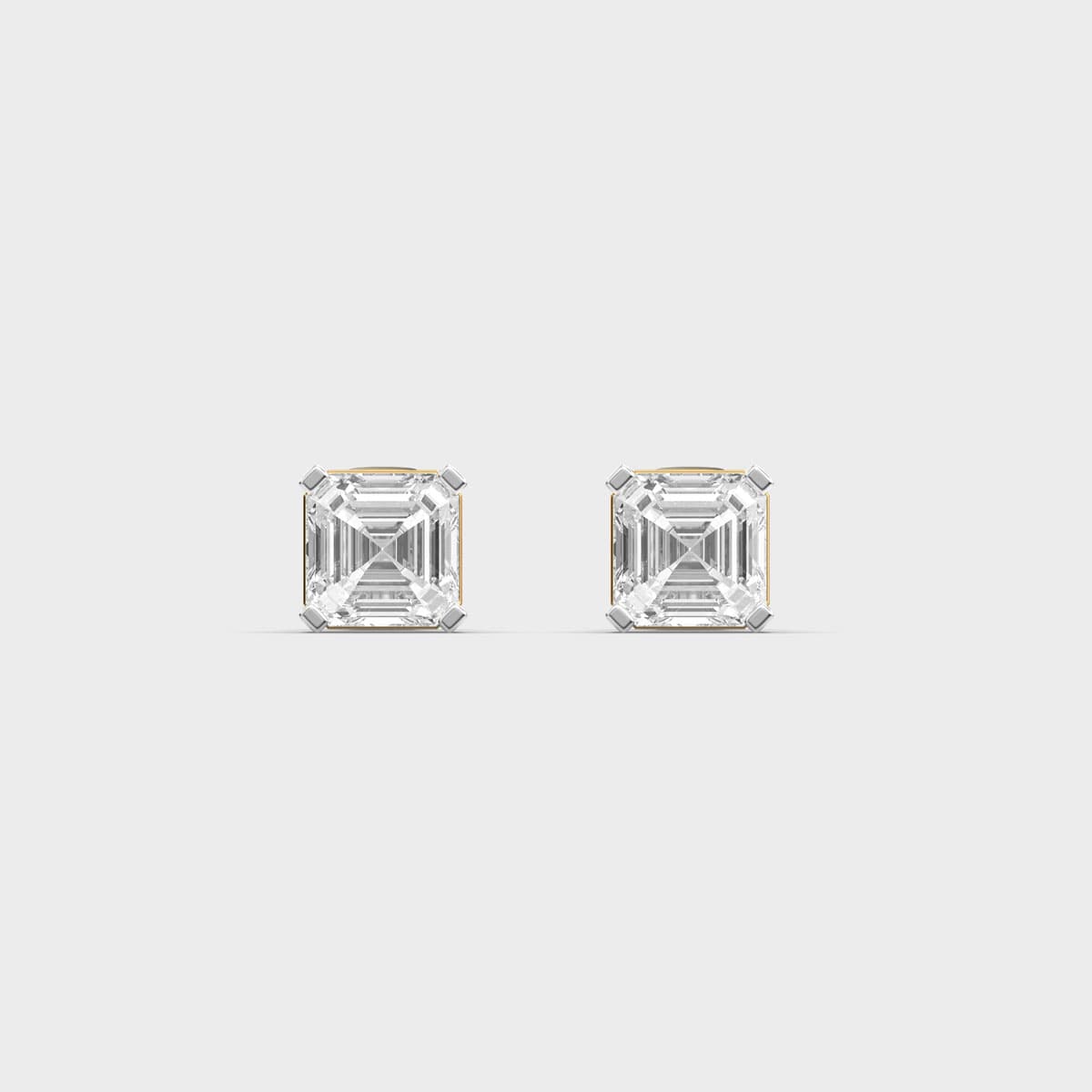 Classic Asscher Solitaire Diamond Studs