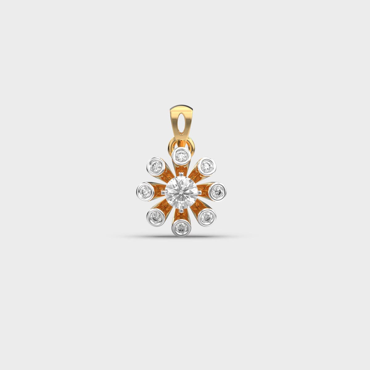 Bezel Bloom Radiant Petal Diamond Pendant (Without Chain)