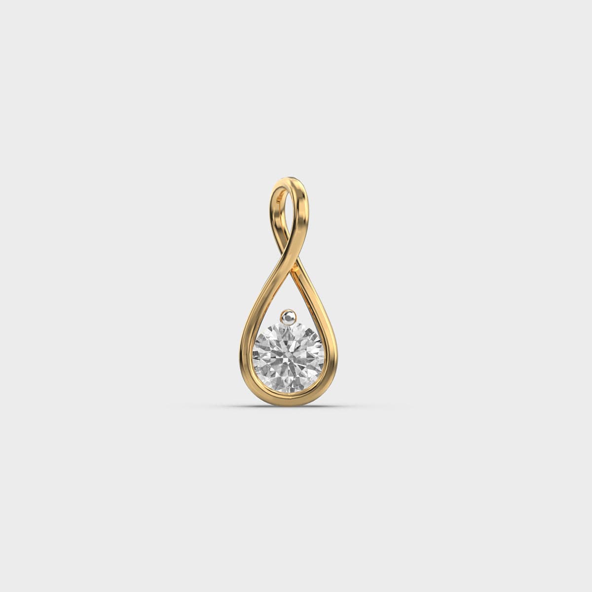 Infinity Twist Teardrop Round Diamond Pendant (Without Chain)