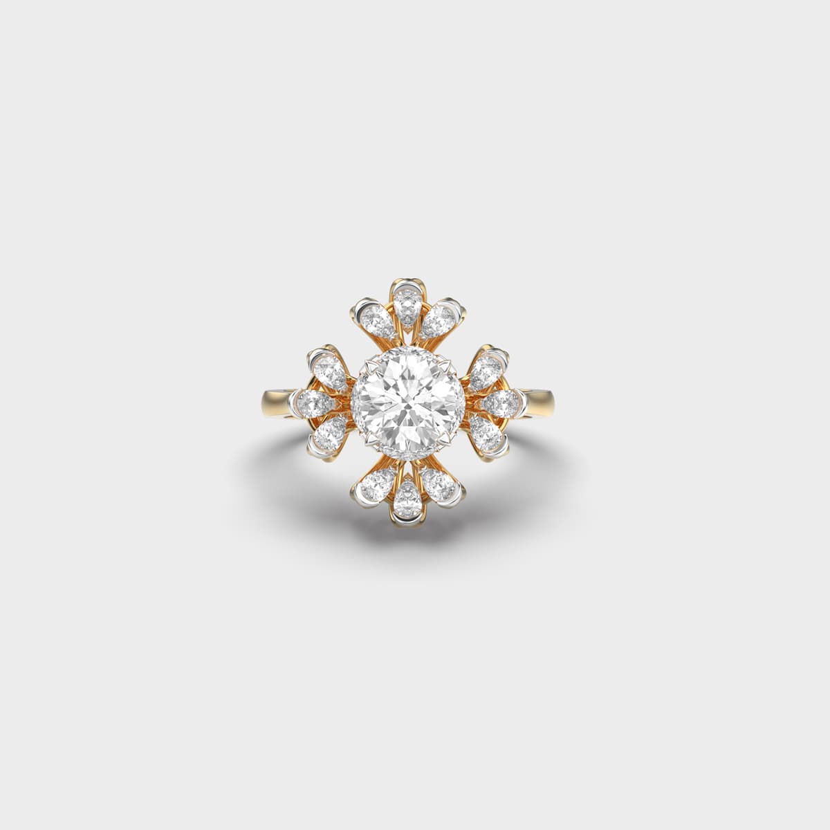 Snowflake Halo Diamond Ring