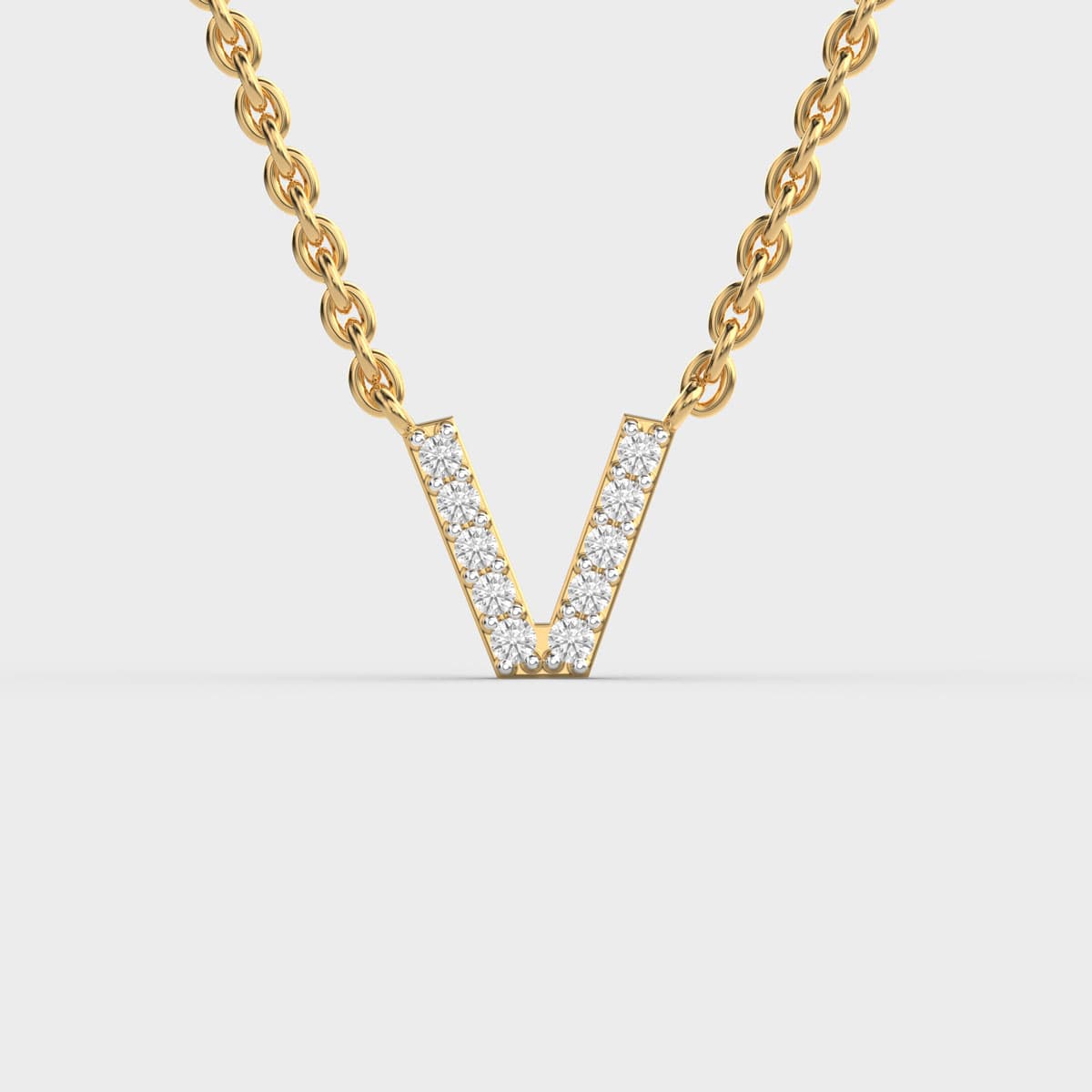 Victorious Initial 'V' Diamond Pendant (With Chain)