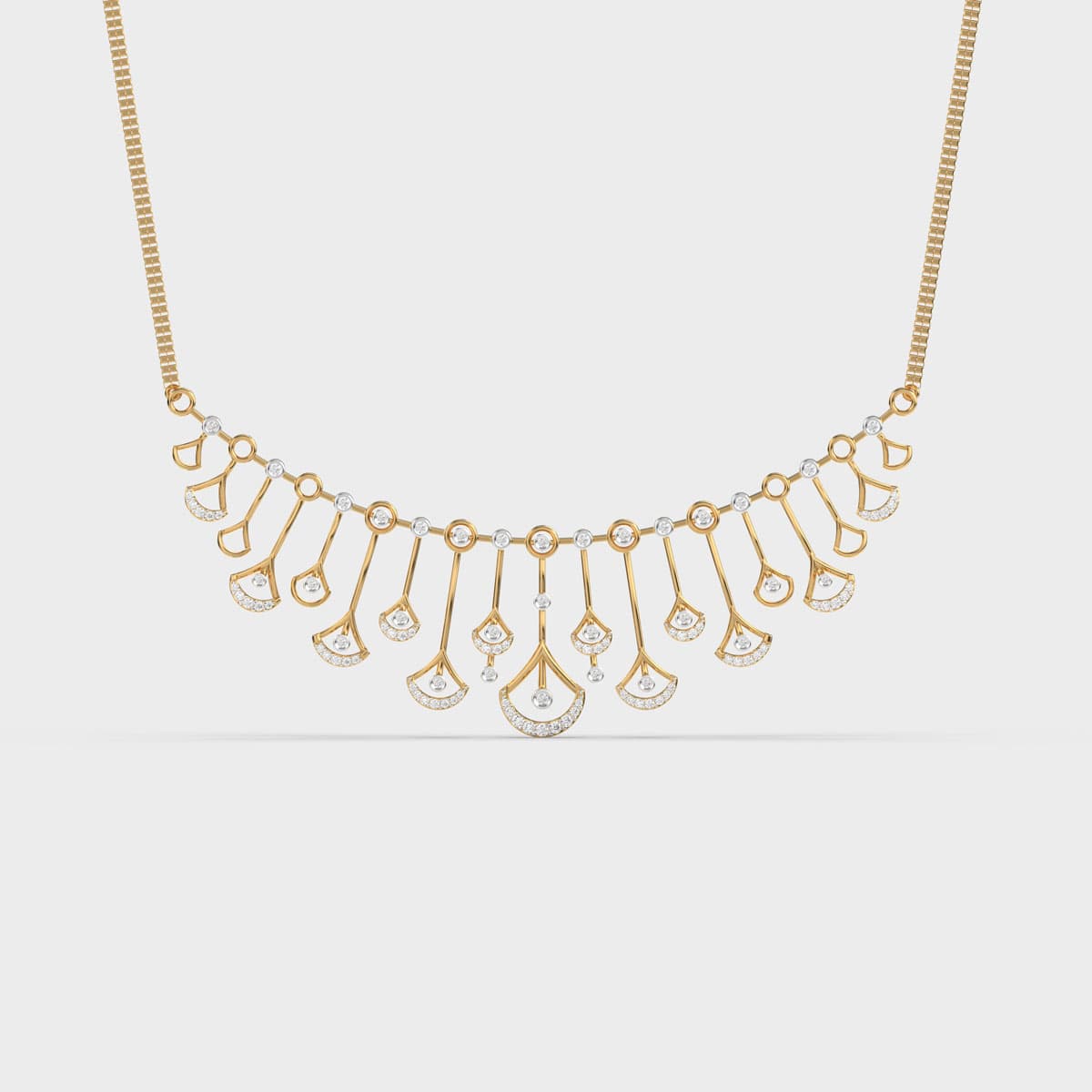 Fanned Fringe Diamond Necklace