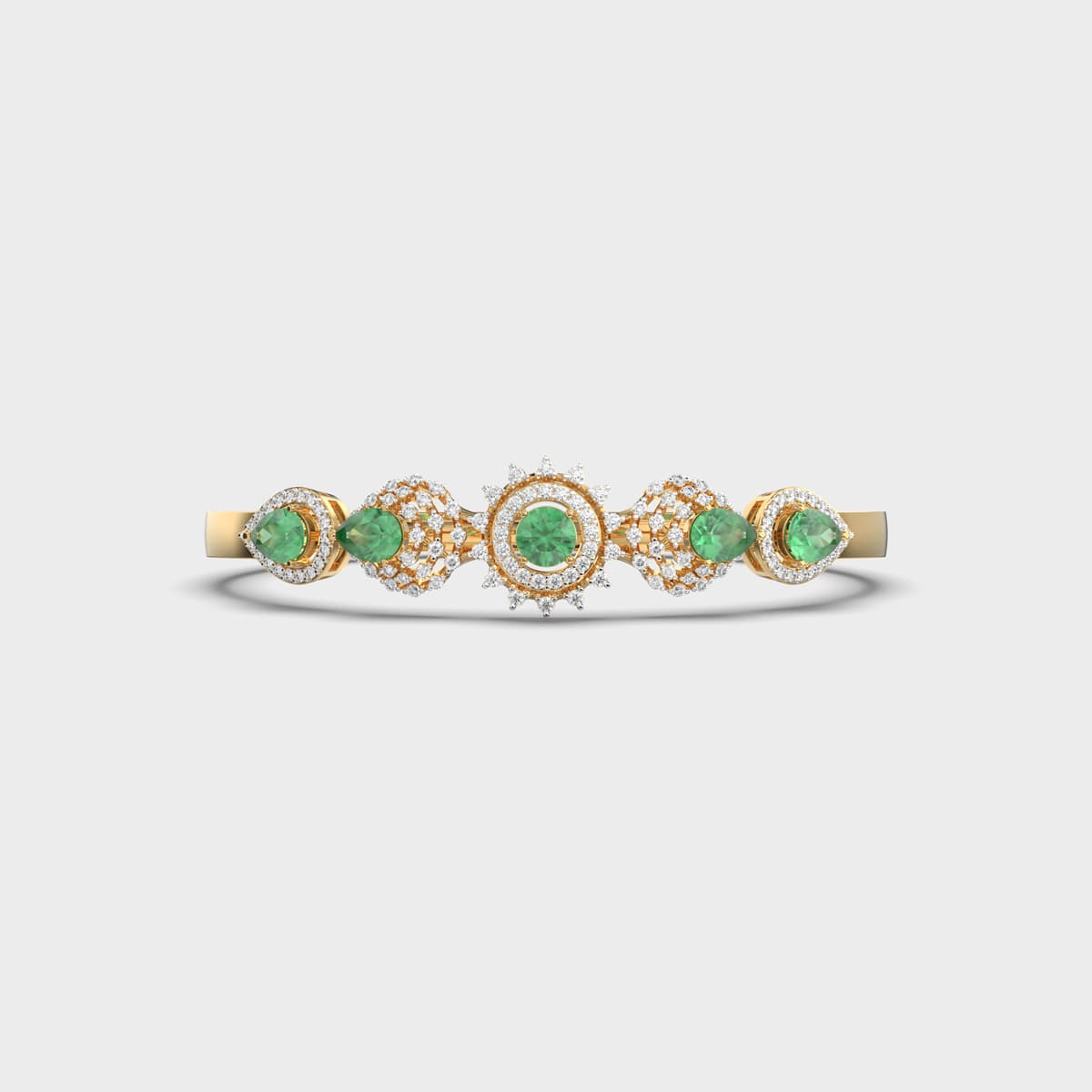 Shimmering Vrinda Green Stone Diamond Bracelet
