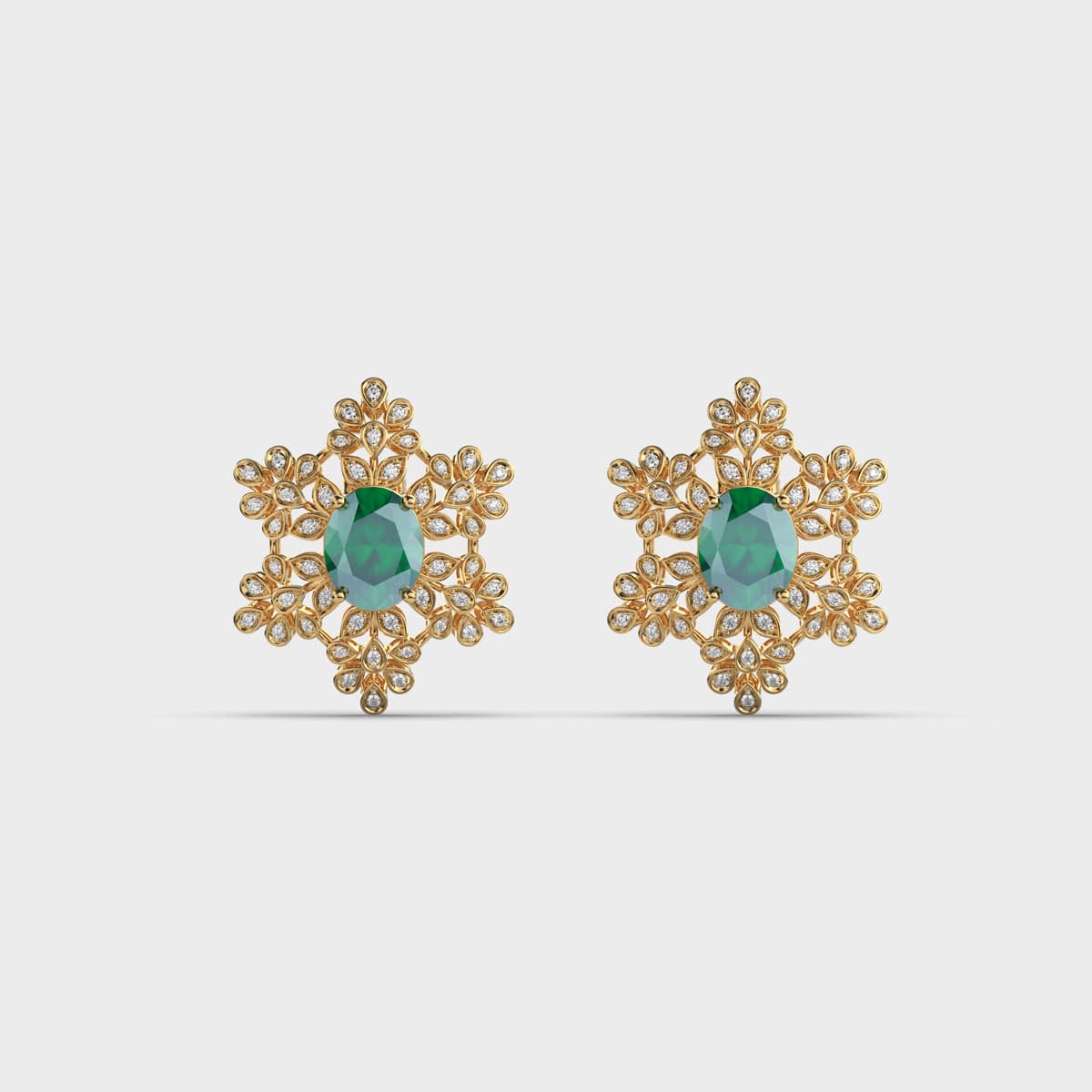 Amarilla Green Stone Diamond Studs