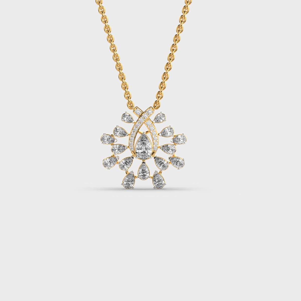 Feathered Grace Pear Pendant
