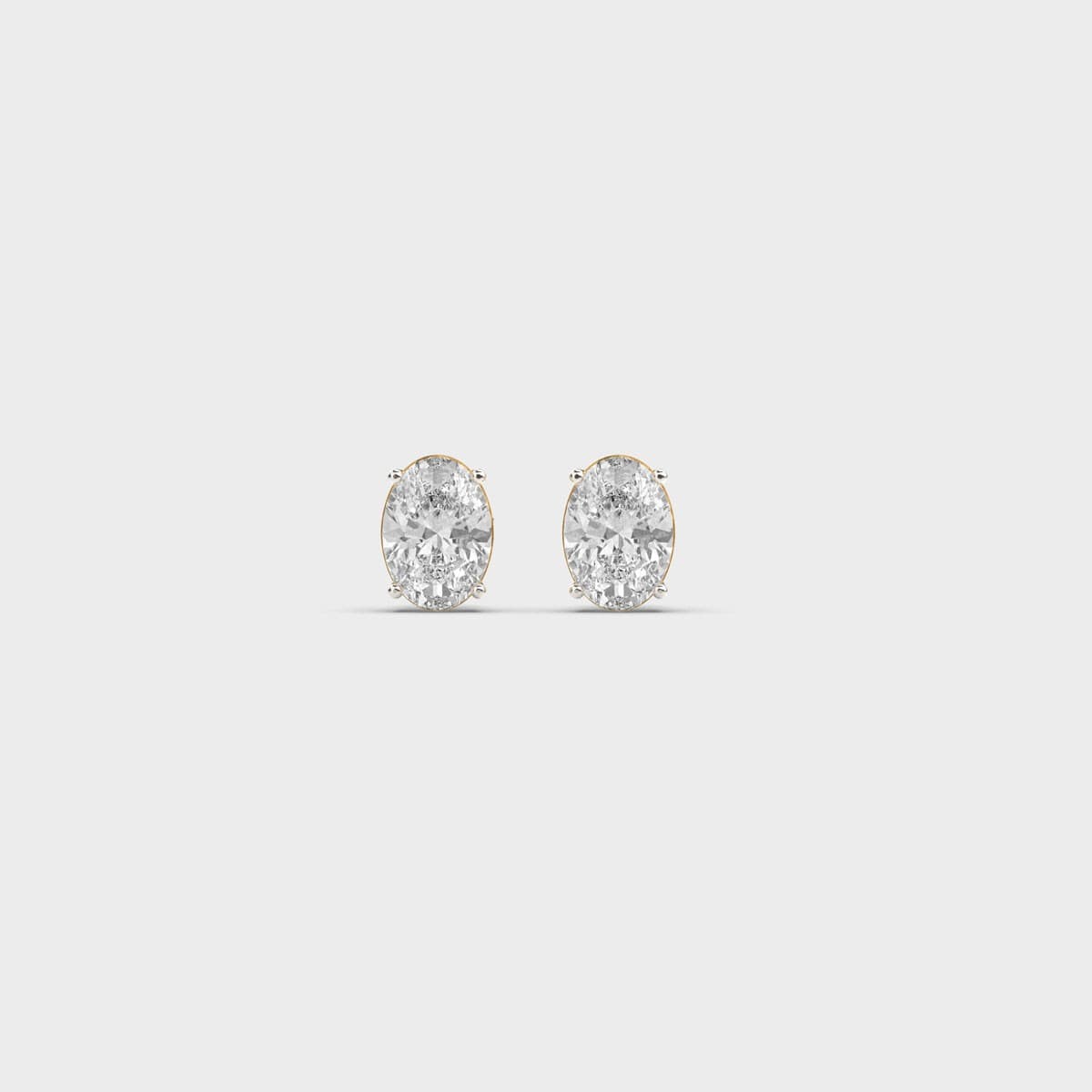 Refined Oval Solitaire Diamond Studs