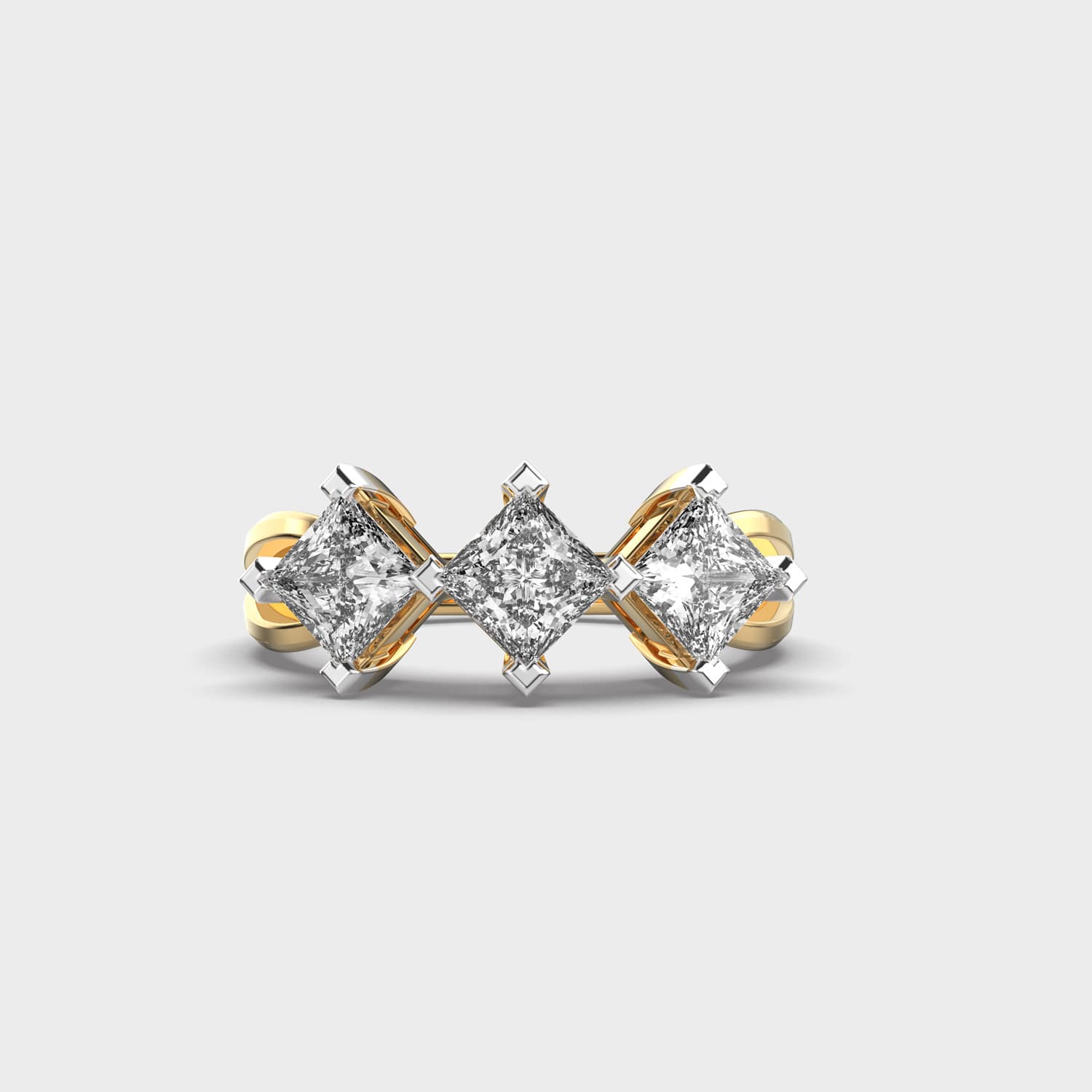 Three Star Princess Diamond Ring