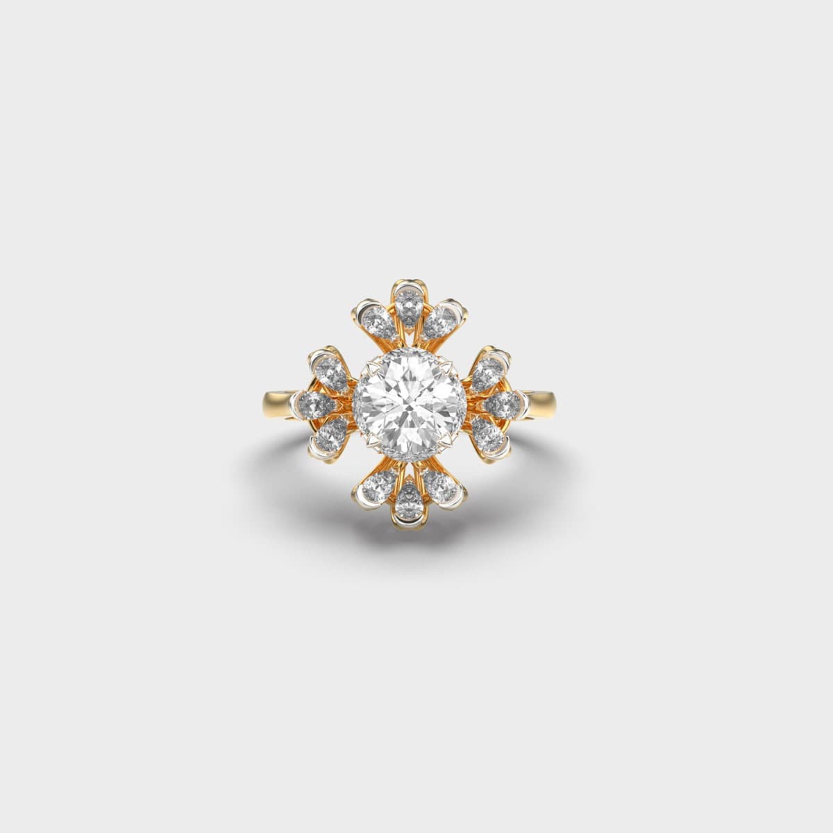 Snowflake Halo Diamond Ring