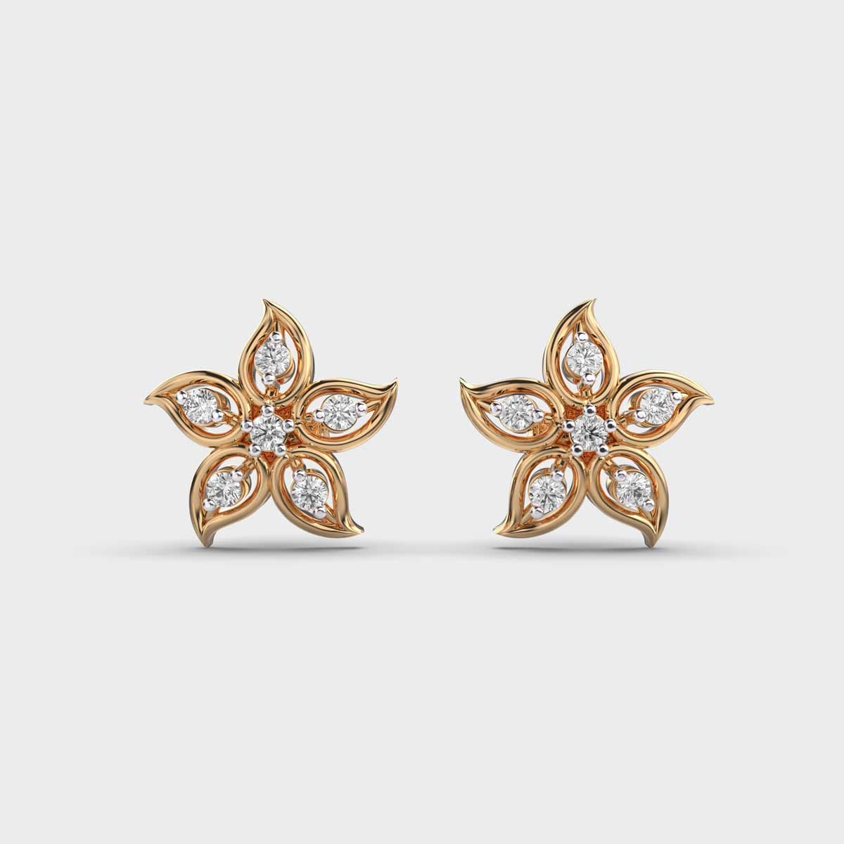 Scintillating Petals Diamond Earstuds