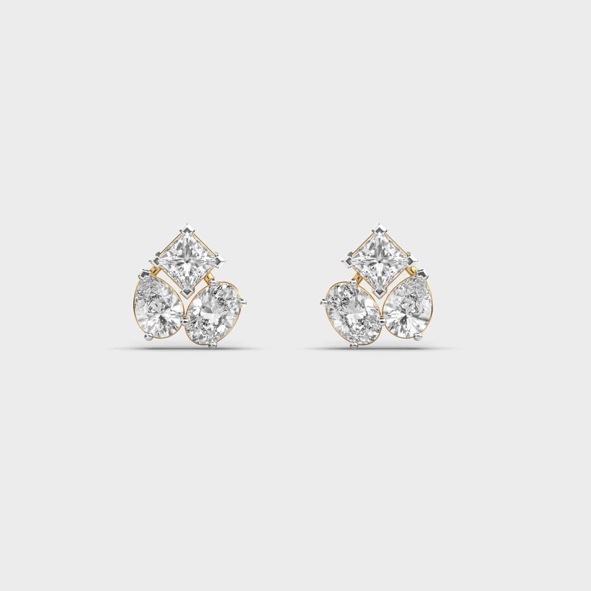 Mixed Cut Cluster Diamond Studs