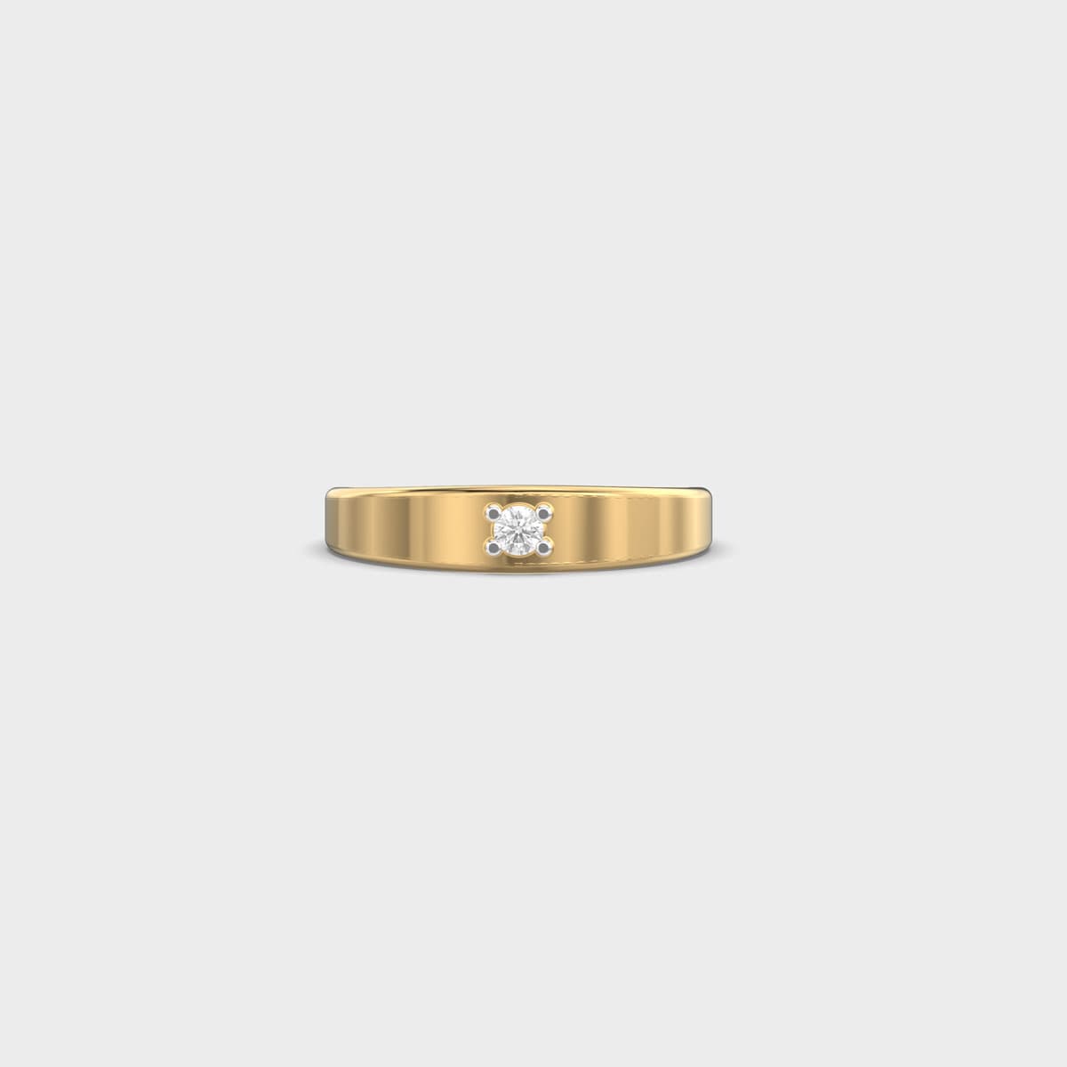 Polished Band Diamond Ring For Men