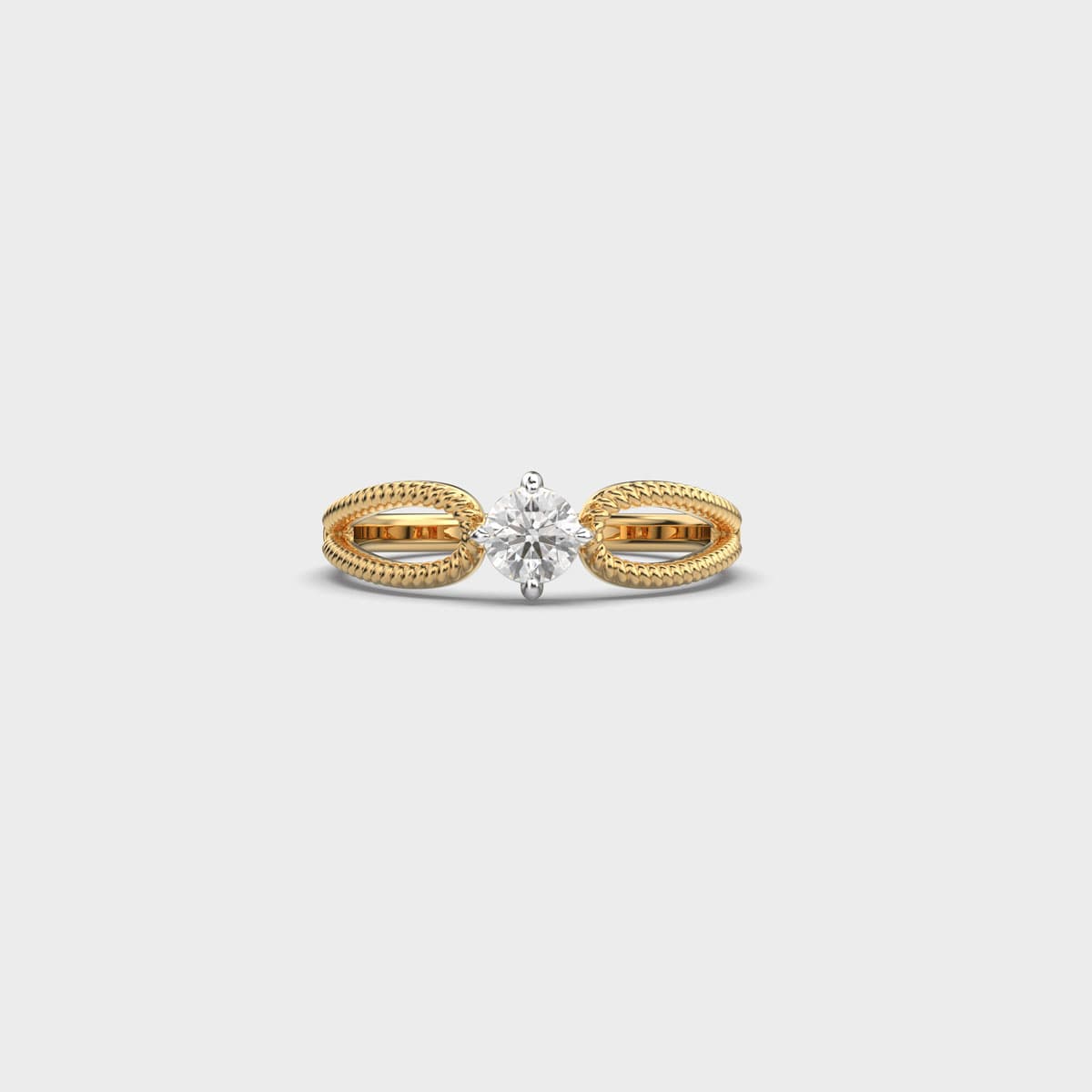 Rope Link Solitaire Diamond Ring
