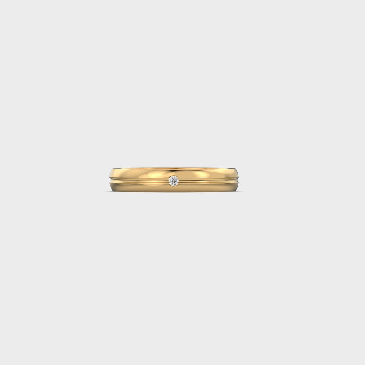 Grooved Rail Diamond Band For Men